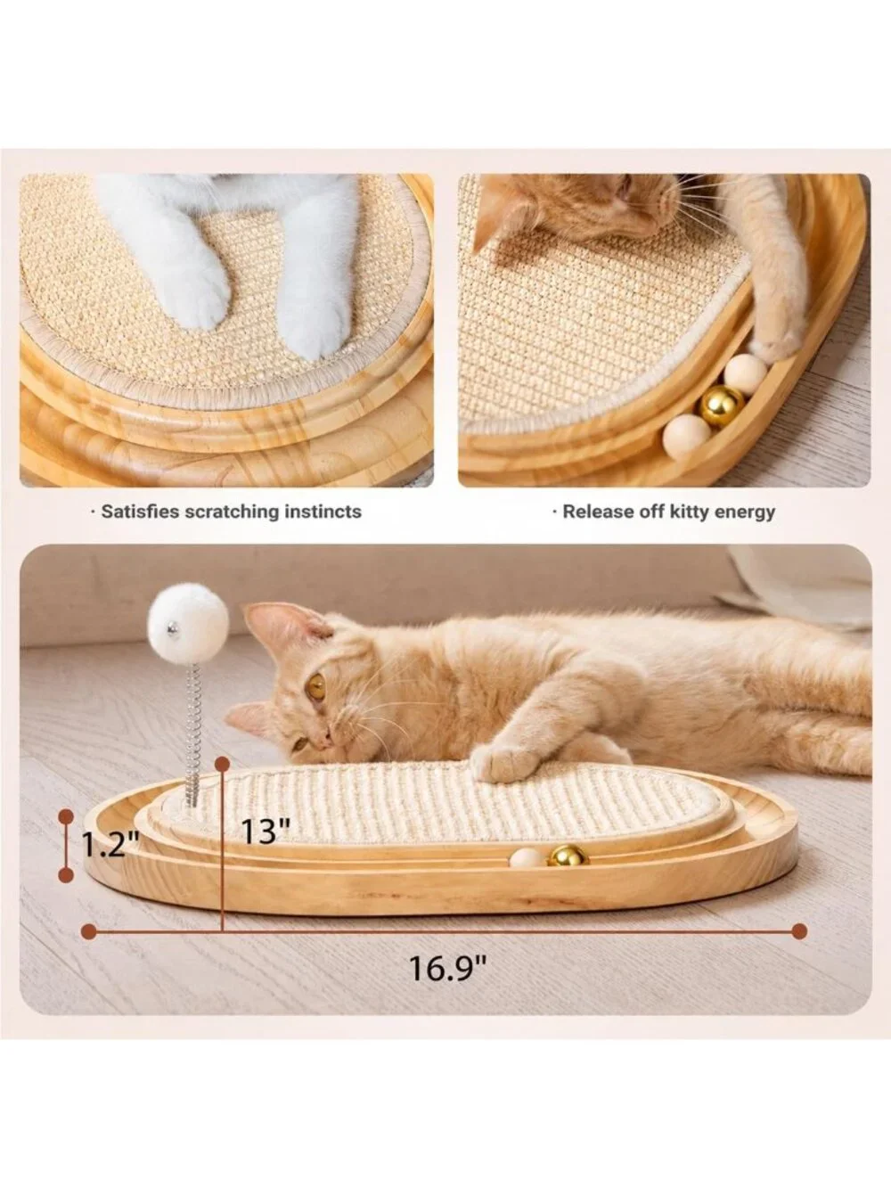 Interactive Sisal Cat Scratcher Pad & Puzzle Toy | Mental Stimulation & Exercise